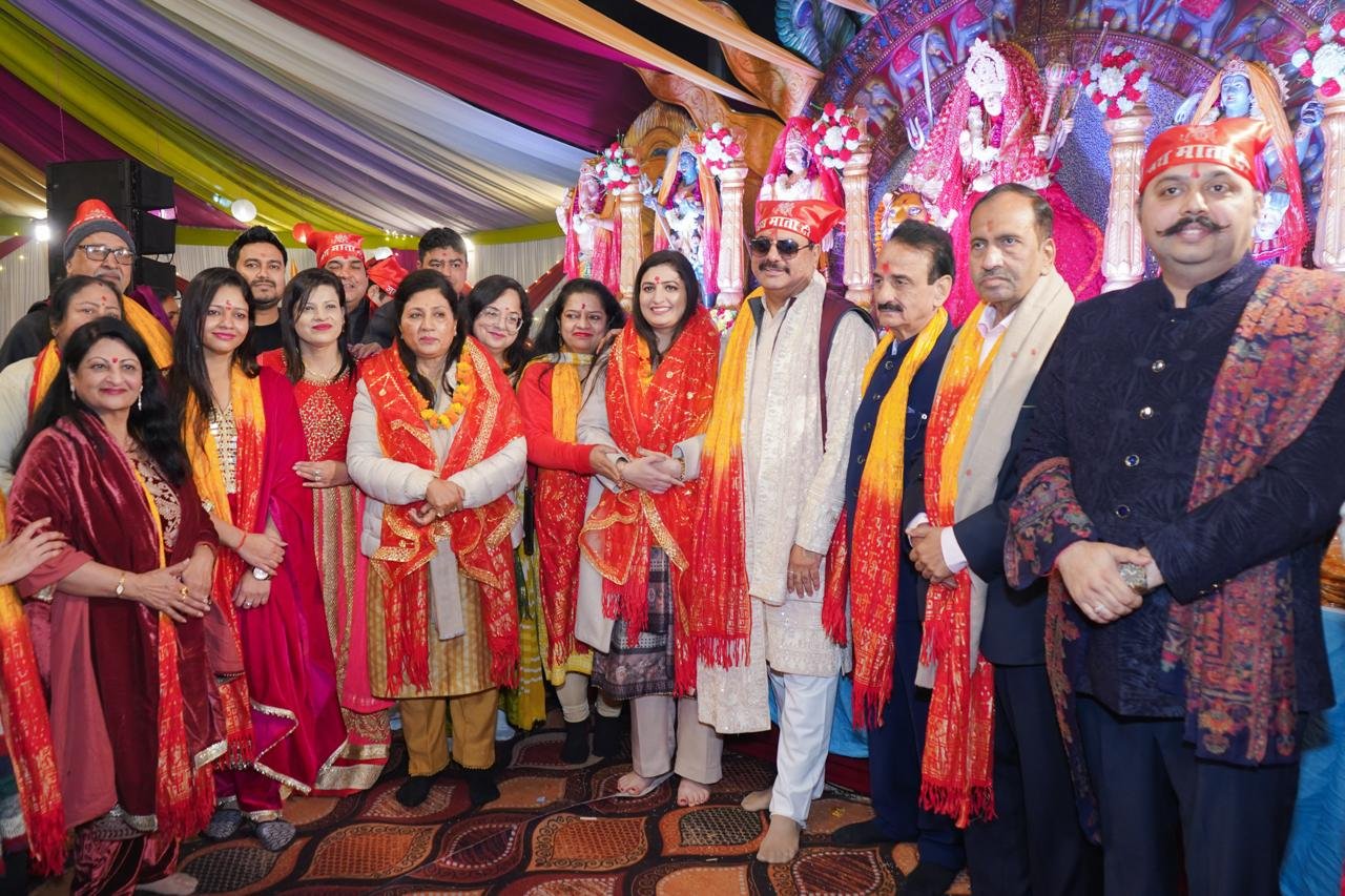 नववर्ष  आयोजन स्वागत कड़ी में कैलाश हिल्स में भव्य माता की चौकी का आयोजन